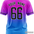 Blue & Purple Baseball Jersey Tee for Men & Women - Design Your Stitched Player Look