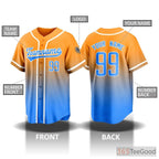 Blue & Yellow Baseball Jersey Tee for Men & Women - Your Custom Player Identity