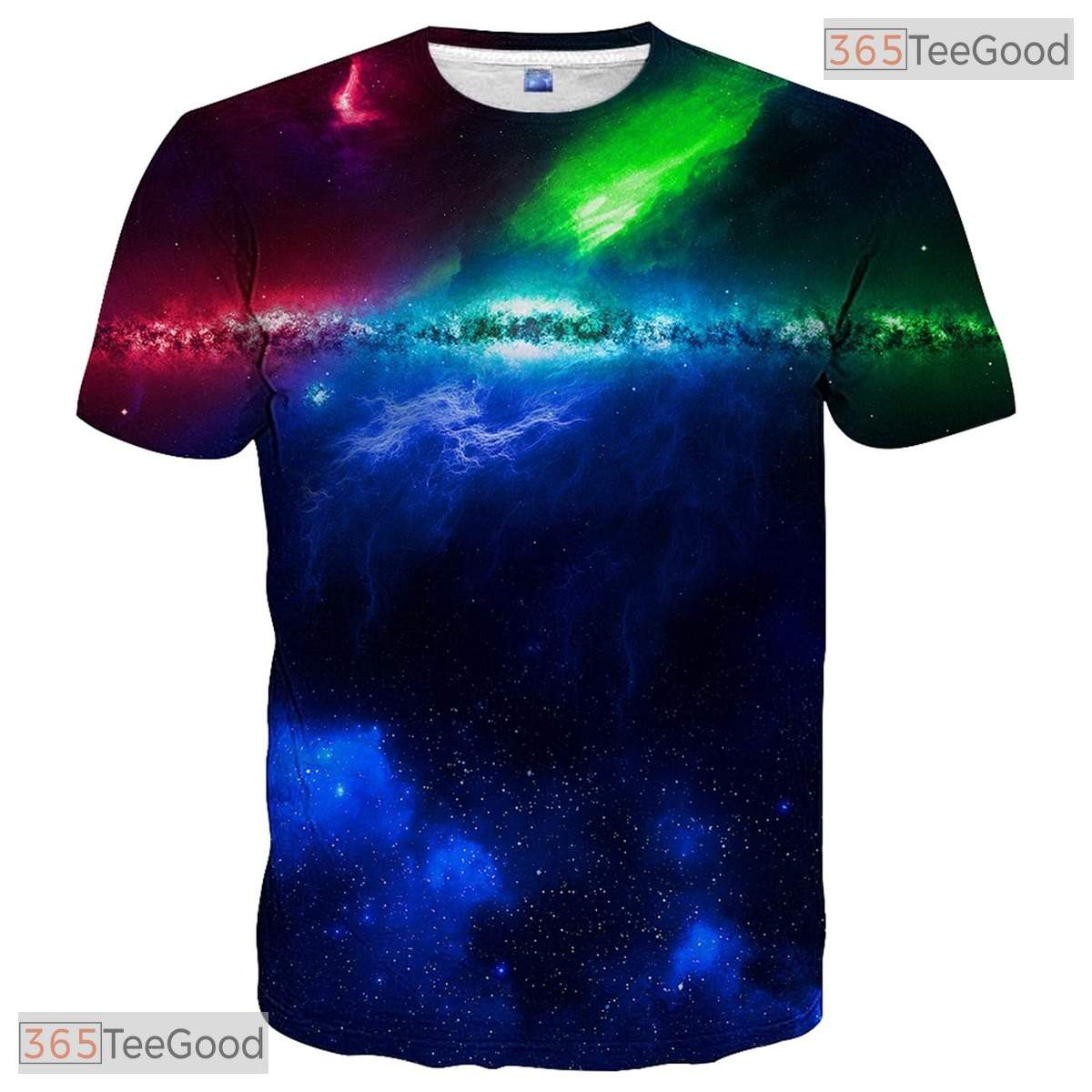 Vibrant Blue Geometric Fashion Print 3D Graphic Casual Unisex Tee Shirt Tops