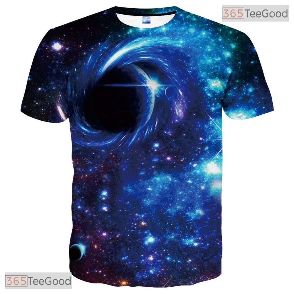 Modern Blue Abstract Pattern Graphic Art 3D Printed Casual Unisex T-Shirt Top