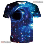 Modern Blue Abstract Pattern Graphic Art 3D Printed Casual Unisex T-Shirt Top