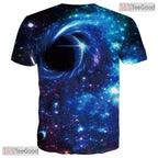 Modern Blue Abstract Pattern Graphic Art 3D Printed Casual Unisex T-Shirt Top