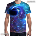 Modern Blue Abstract Pattern Graphic Art 3D Printed Casual Unisex T-Shirt Top