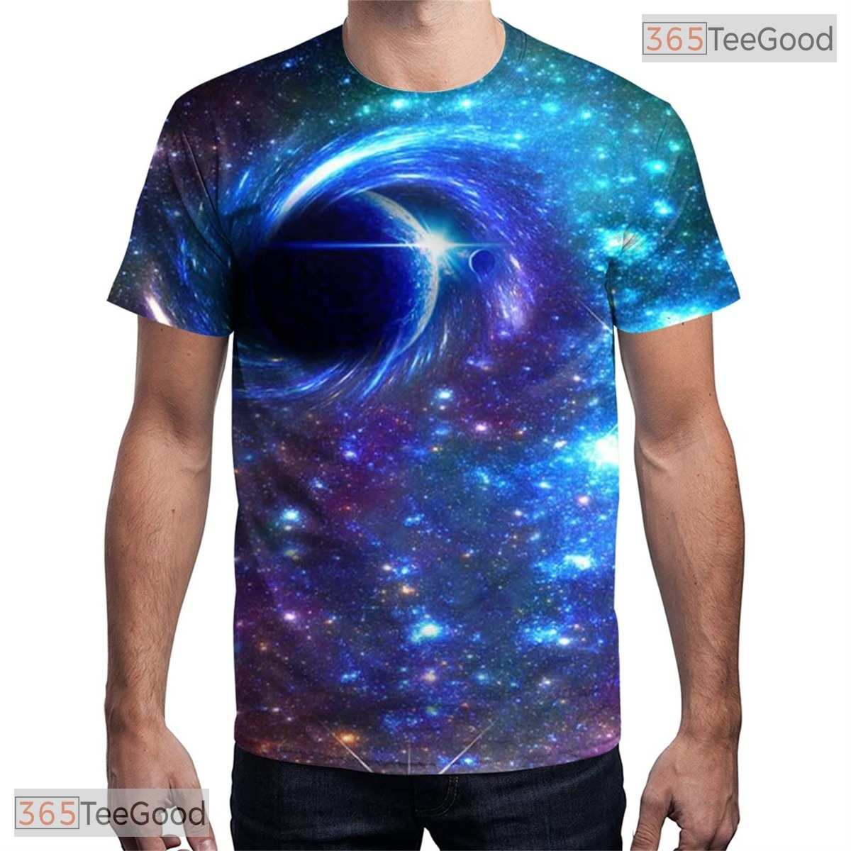 Modern Blue Abstract Pattern Graphic Art 3D Printed Casual Unisex T-Shirt Top