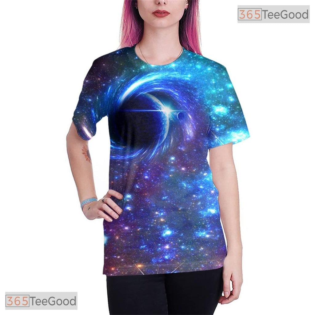 Classic Blue Fashion Print Novelty Art 3D Printed Casual Unisex Tee Shirt Tops
