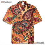 Boho Floral Hawaiian Shirt - Women's Retro Paisley Pattern Festival Tee