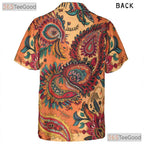Boho Floral Hawaiian Shirt - Women's Retro Paisley Pattern Festival Tee