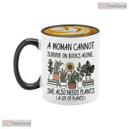 Book Lover Plant Sarcastic Coffee Mug - Bibliophile Indoor Gardener Ceramic Accent Mug