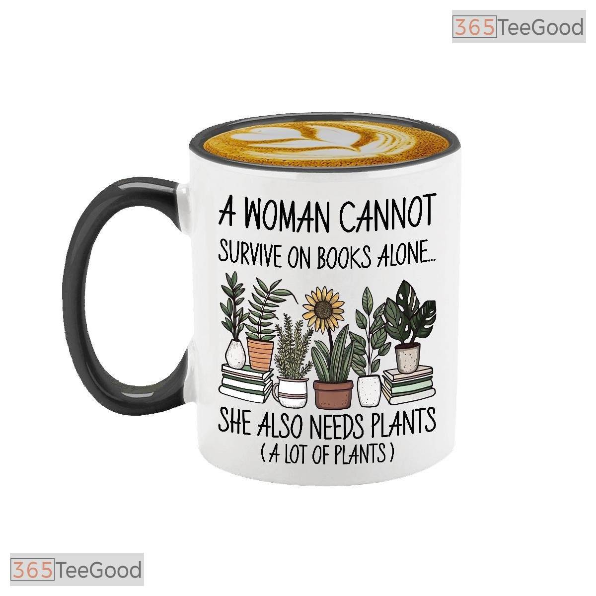 Book Lover Plant Sarcastic Coffee Mug - Bibliophile Indoor Gardener Ceramic Accent Mug