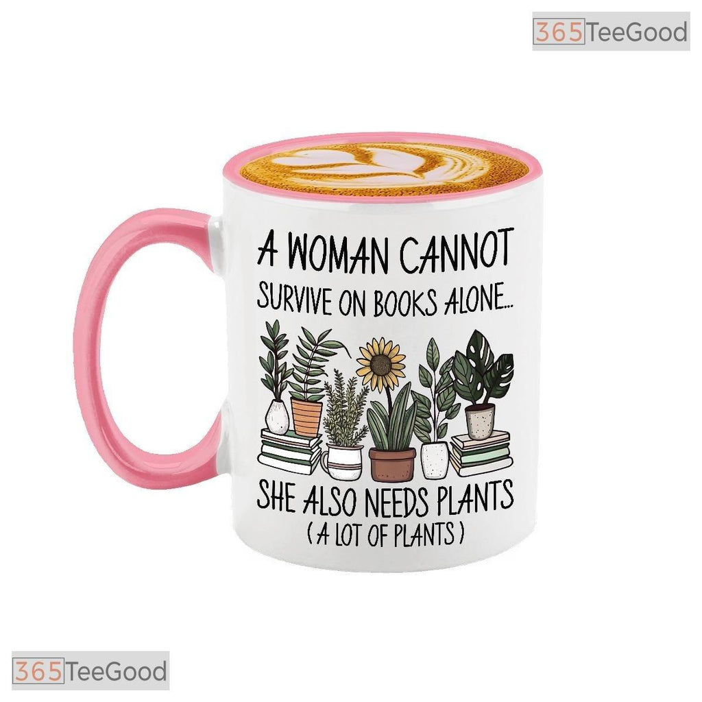 Book Lover Plant Sarcastic Coffee Mug - Bibliophile Indoor Gardener Ceramic Accent Mug