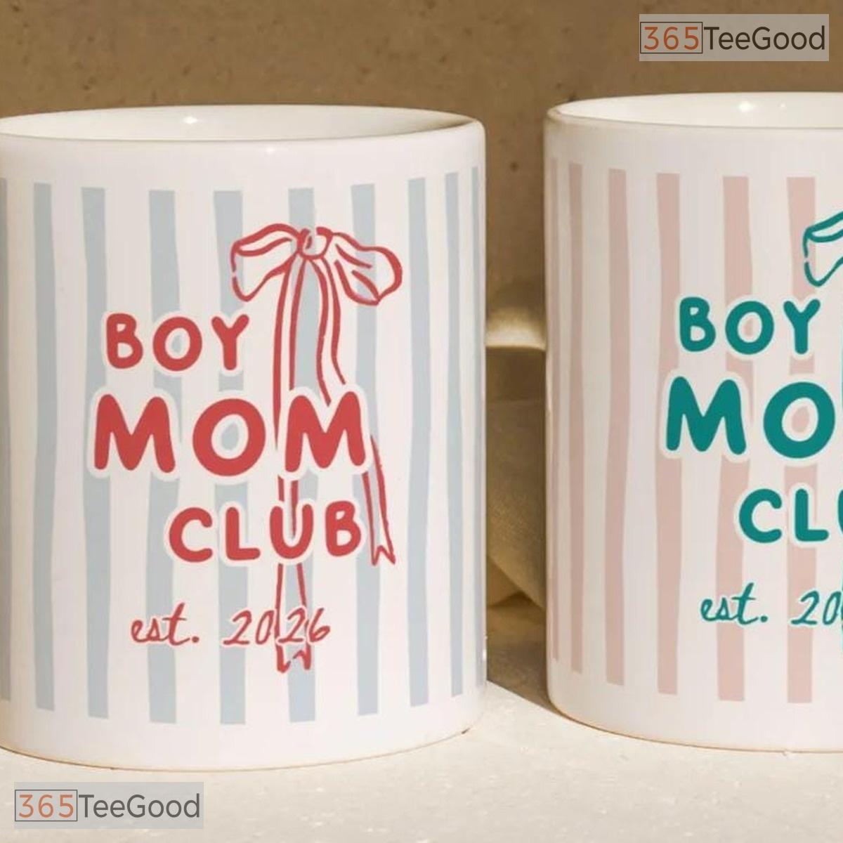 Personalized Boy Mom Club Accent Mug - Ceramic Coffee Cup Motherhood Keepsake Gift