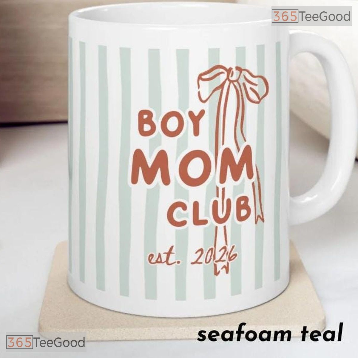 Personalized Boy Mom Club Accent Mug - Ceramic Coffee Cup Motherhood Keepsake Gift
