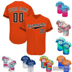 Bright Orange Custom Baseball Jersey Button Down Shirt Personalized Unisex Team Tee