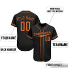 Bright Orange Custom Baseball Jersey Button Down Shirt Personalized Unisex Team Tee
