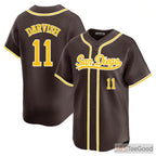 Brown Baseball Jersey Tee - Stitched Custom Details for Your Player Identity