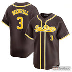 Brown Baseball Jersey Tee - Custom Name, Number & Logo for Your Team or Style