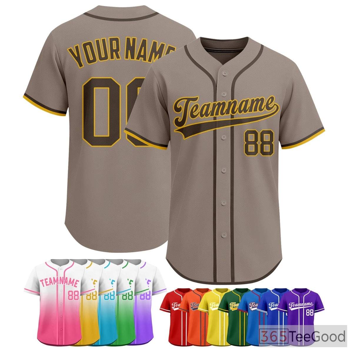Brown Baseball Jersey Tee for Men & Women - Adaptable for Your Personal Style