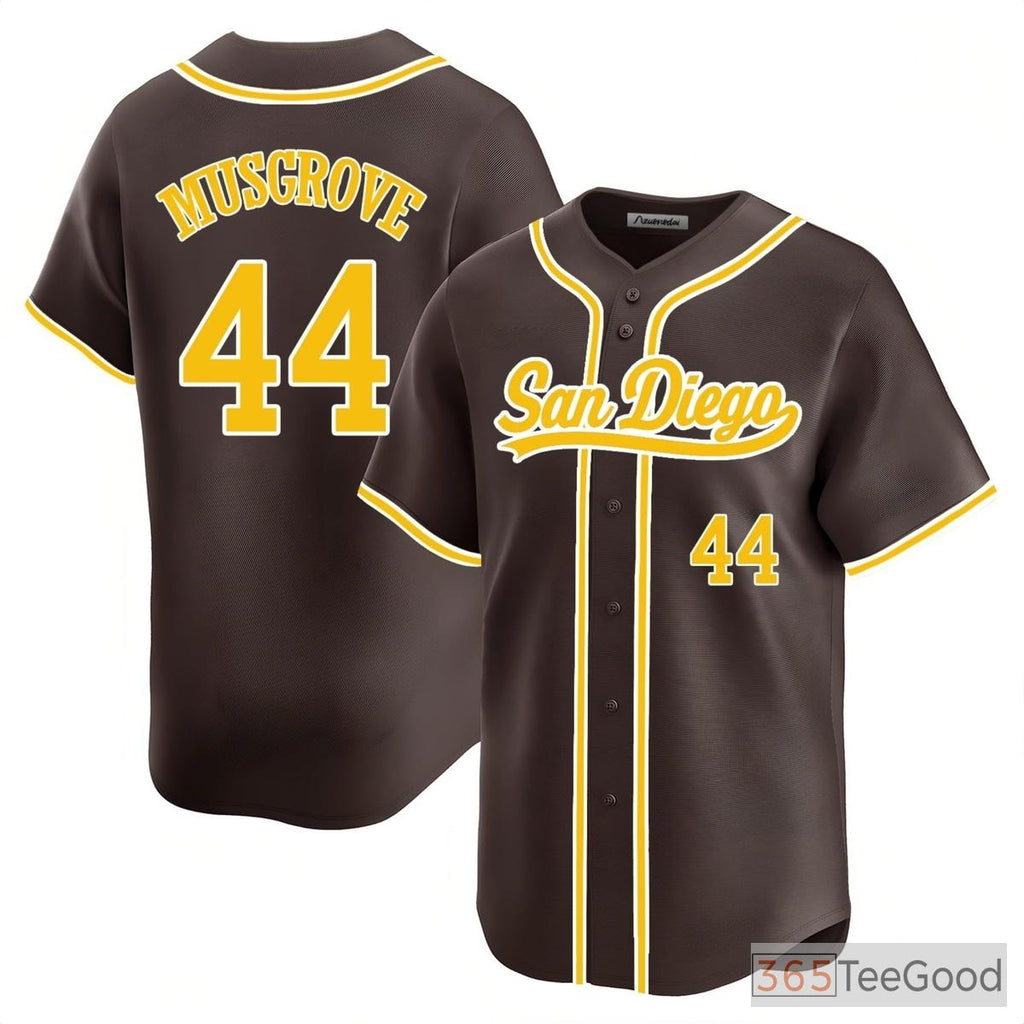 Brown Baseball Jersey Tee for Men & Women - Stitched with Your Custom Name & Number