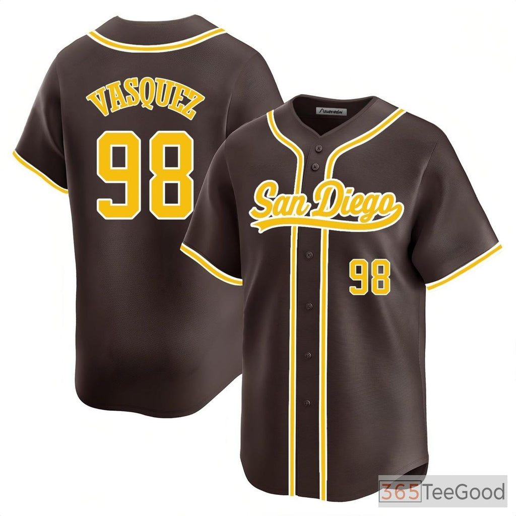 Brown Baseball Jersey Tee for Men & Women - Personalized Stitched Custom Design