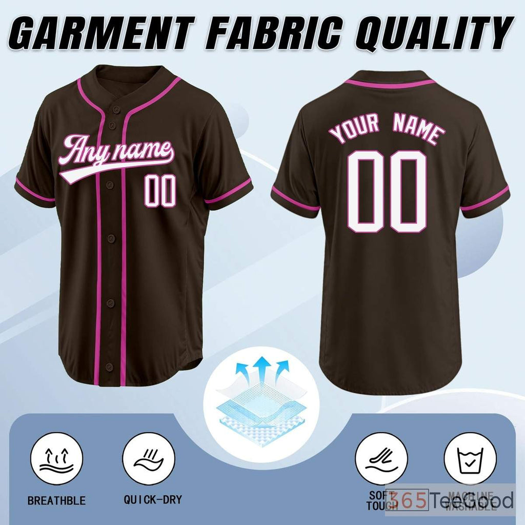 Brown Baseball Jersey Tee for Men & Women - A refined option for casual comfort