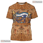 Brown Ancient Egypt Graphic 3D Printed Casual Short Sleeve Unisex Tee Shirt Top