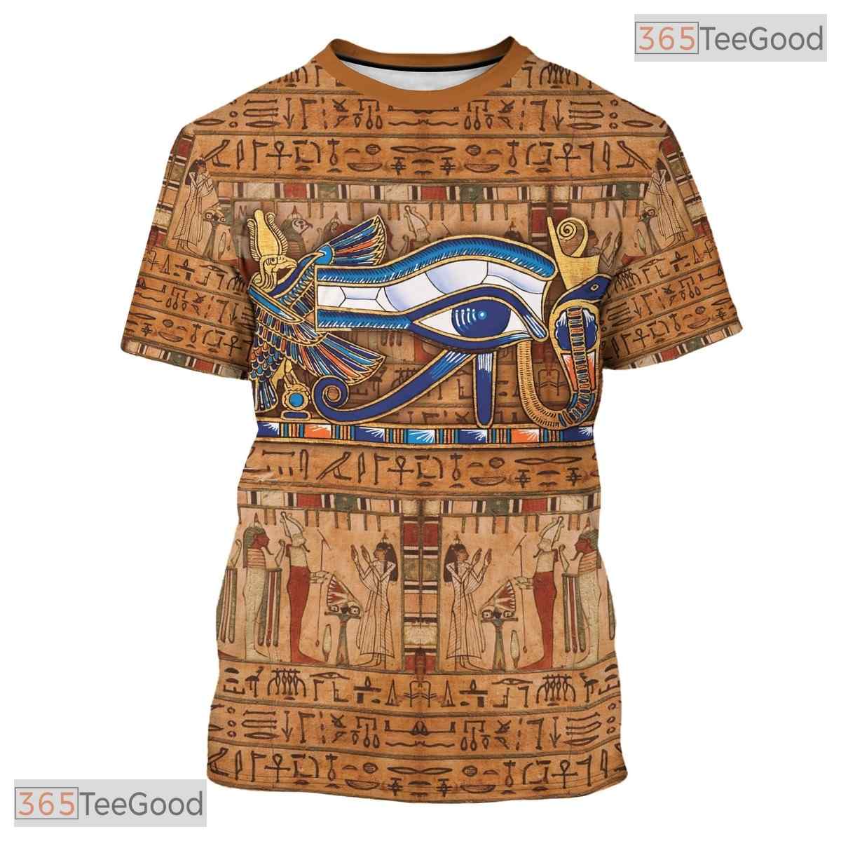 Brown Ancient Egypt Graphic 3D Printed Casual Short Sleeve Unisex Tee Shirt Top