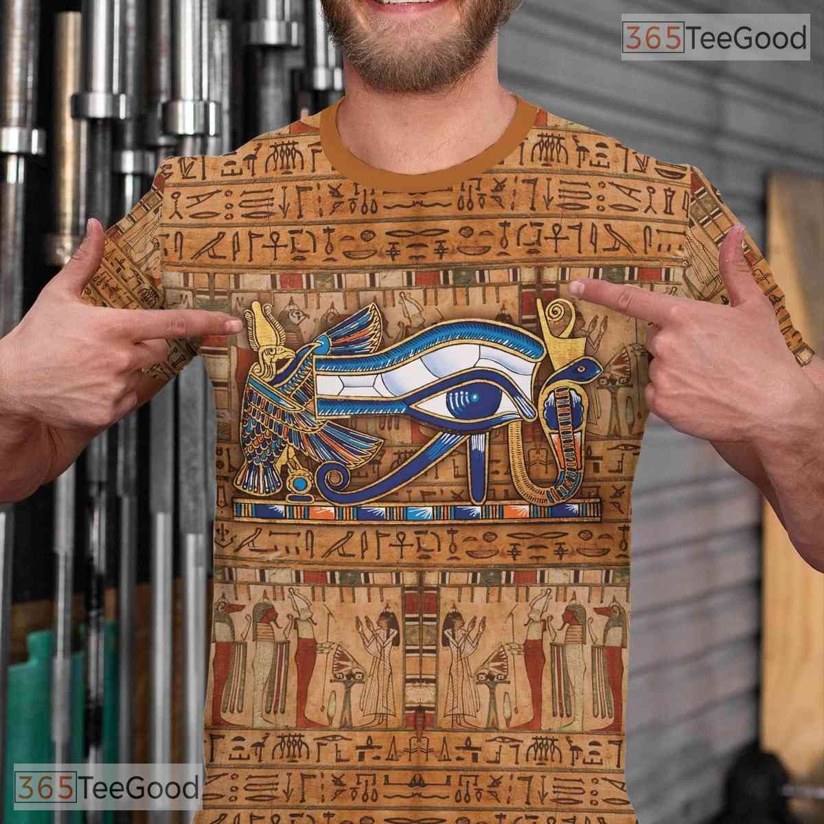 Brown Ancient Egypt Graphic 3D Printed Casual Short Sleeve Unisex Tee Shirt Top