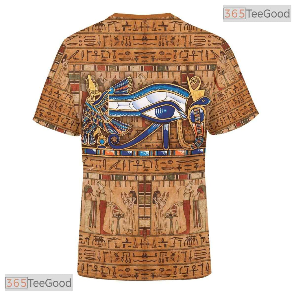 Brown Ancient Egypt Graphic 3D Printed Casual Short Sleeve Unisex Tee Shirt Top