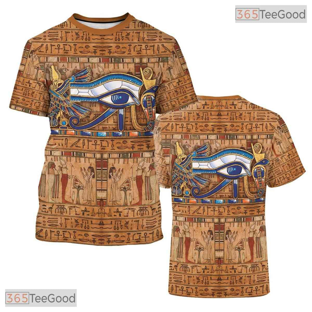 Brown Ancient Egypt Graphic 3D Printed Casual Short Sleeve Unisex Tee Shirt Top