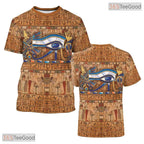 Brown Ancient Egypt Graphic 3D Printed Casual Short Sleeve Unisex Tee Shirt Top