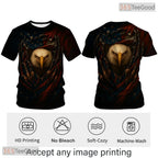 Brown Black USA Bald Eagle American Flag Style 3D Printed Casual Unisex Tee Shirt Tops