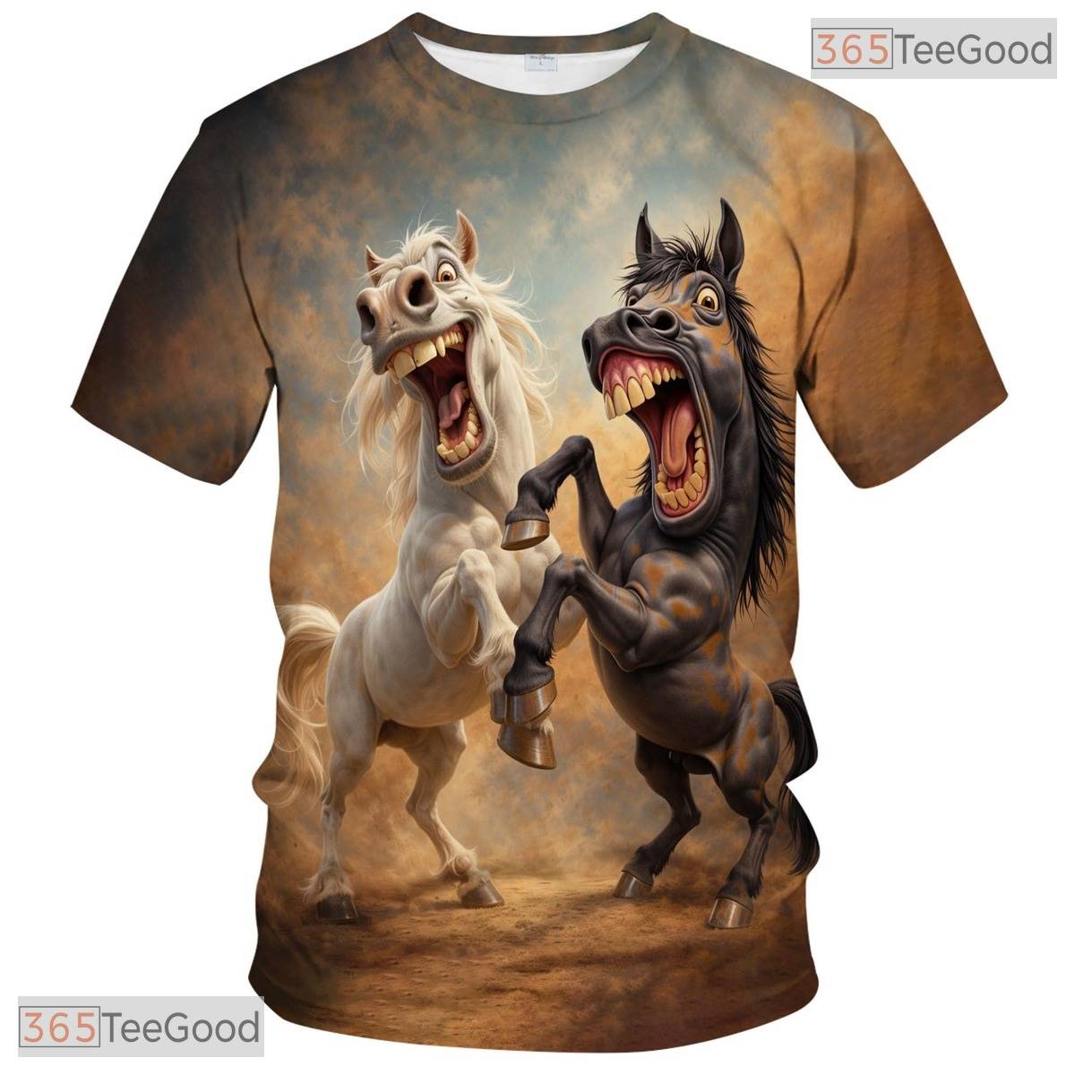 Classic Brown Fantasy Horse Graphic Novelty 3D Printed Casual Unisex Tee Shirt Tops