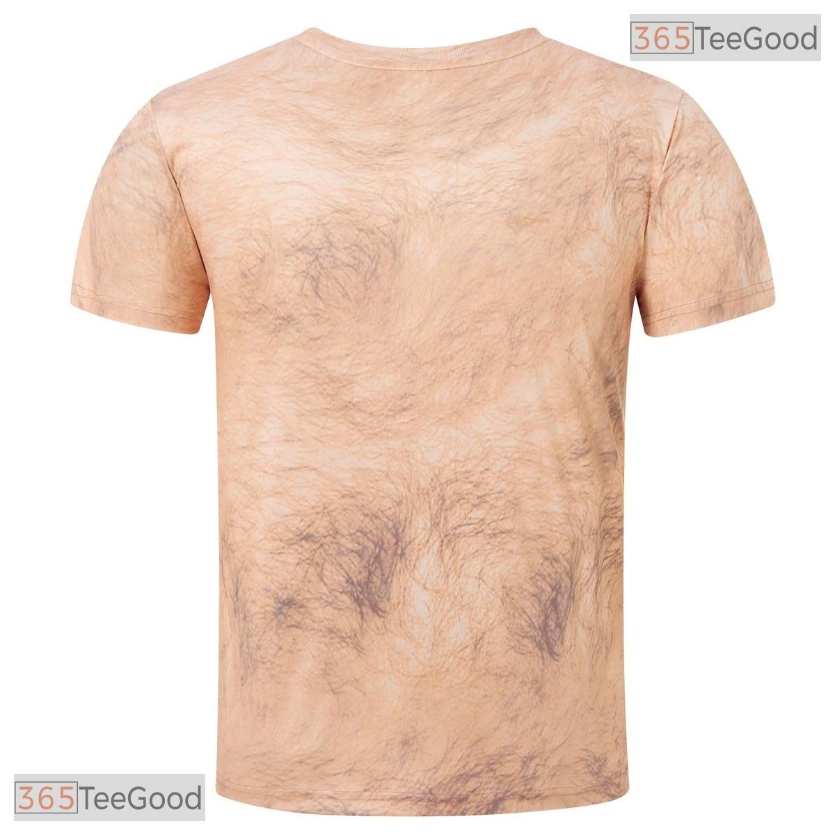 Funny Brown Hairy Chest Graphic 3D Printed Short Sleeve Casual Adult Shirt