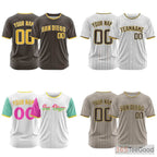 Brown Custom Baseball Jersey Tee - Personalized Stitched Design for Men & Women