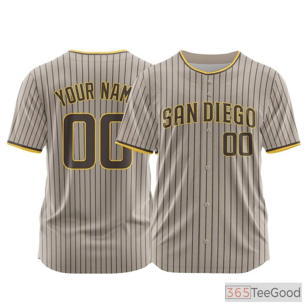 Brown Custom Baseball Jersey Tee - Personalized Stitched Design for Men & Women