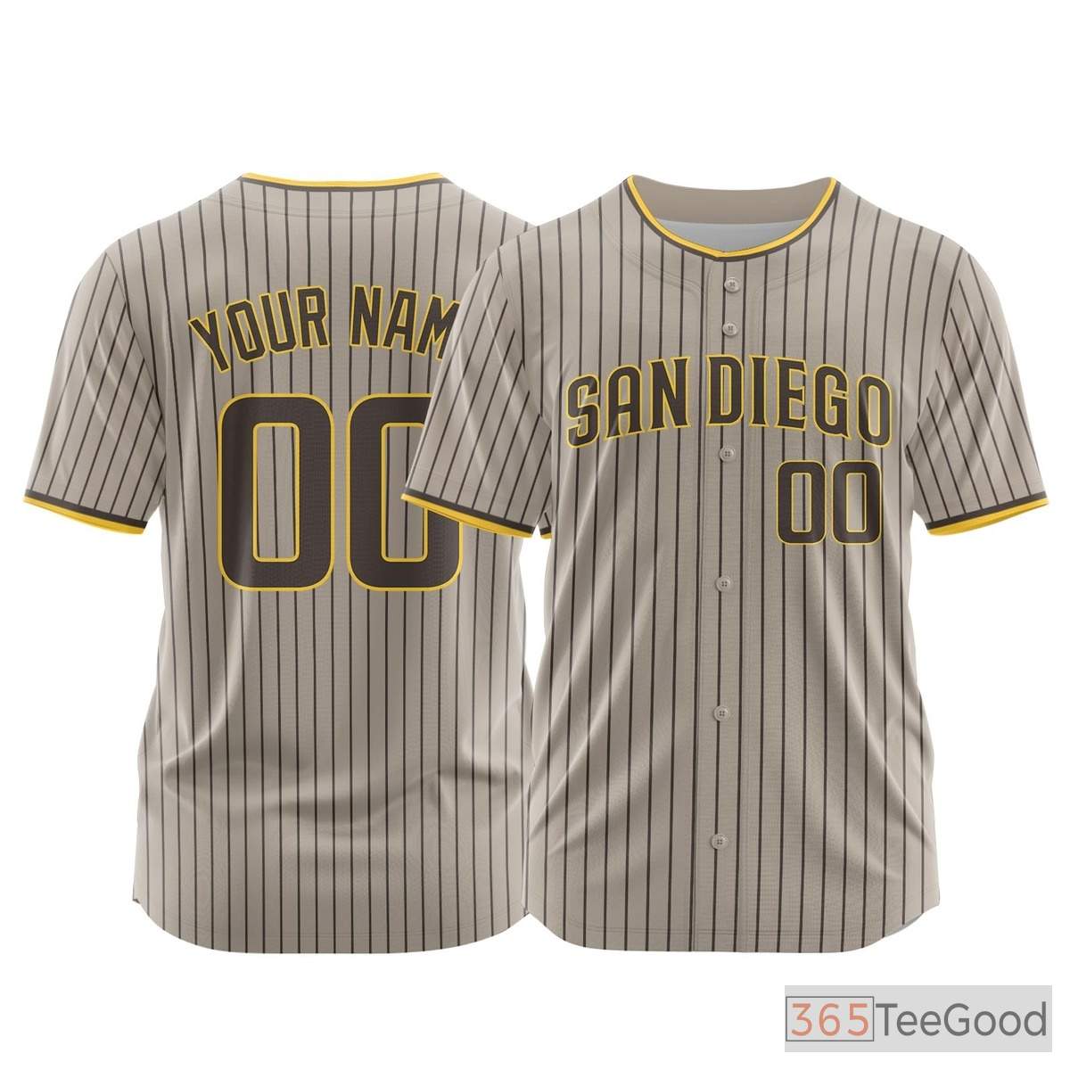 Brown Custom Baseball Jersey Tee - Personalized Stitched Design for Men & Women