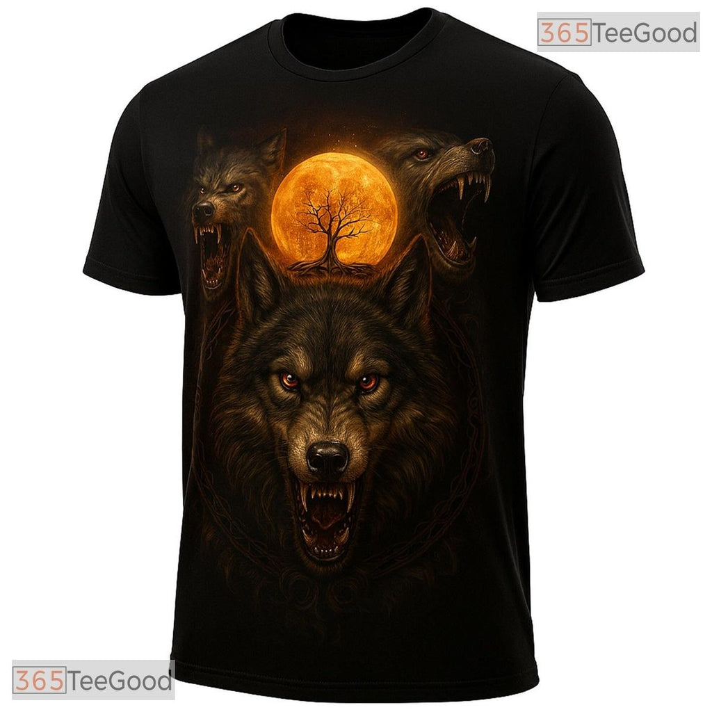 Brown Wild Wolf Funny Graphic Novelty 3D Pattern Printed Casual Unisex Tee Shirt Top