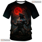 Dark Brown Wild Wolf Funny Graphic Novelty 3D Printed Casual Unisex T-Shirt Styles