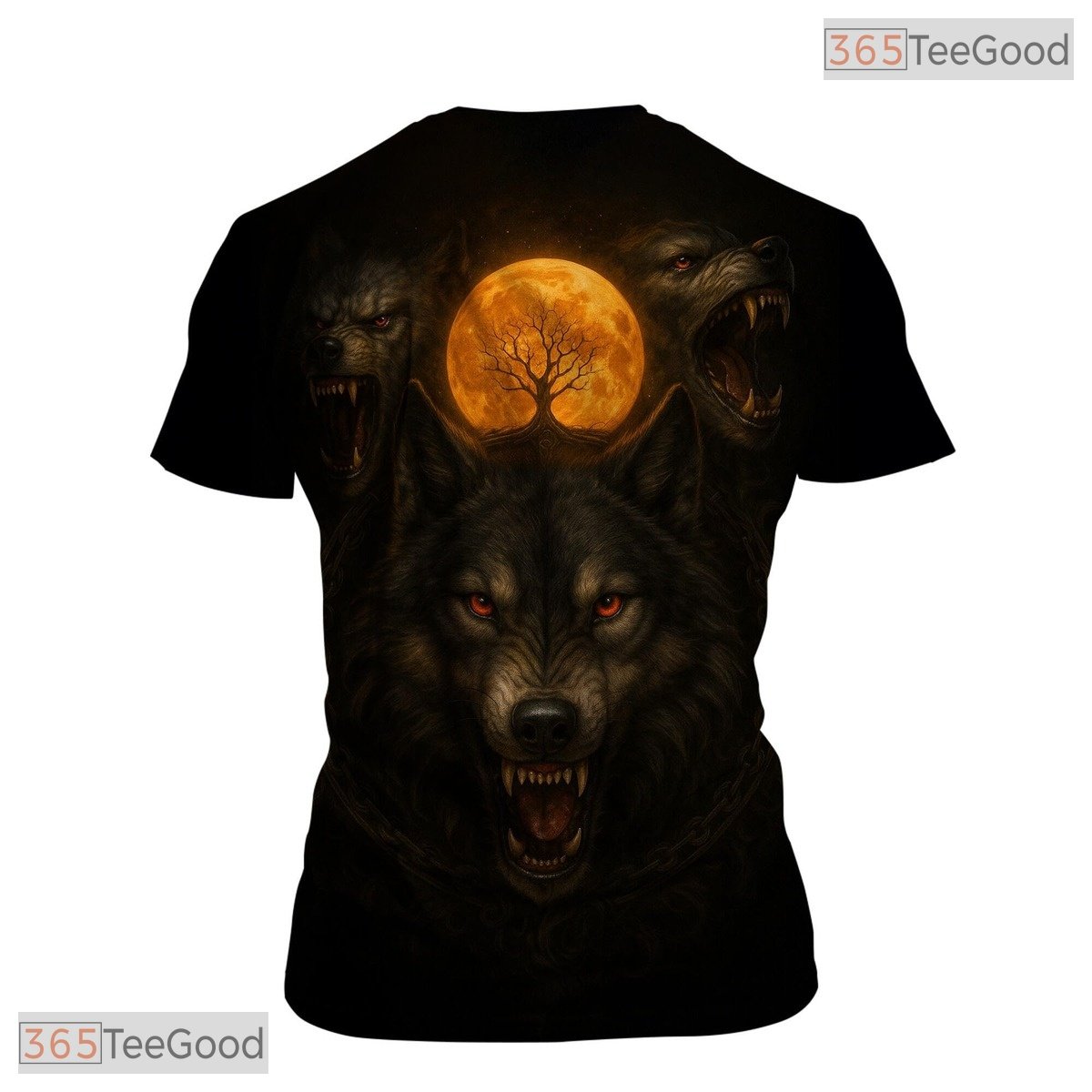 Brown Wild Wolf Funny Graphic Novelty 3D Pattern Printed Casual Unisex Tee Shirt Top