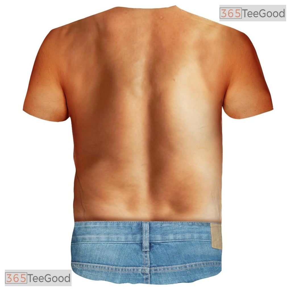 Funny Brown Hairy Chest Costume Novelty Graphic 3D Printed Casual Unisex T-Shirt