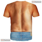 Funny Brown Hairy Chest Costume Novelty Graphic 3D Printed Casual Unisex T-Shirt