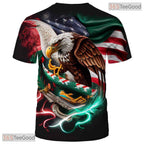 Brown Patriotic American Eagle USA Flag 3D Graphic Short Sleeve Unisex Shirt