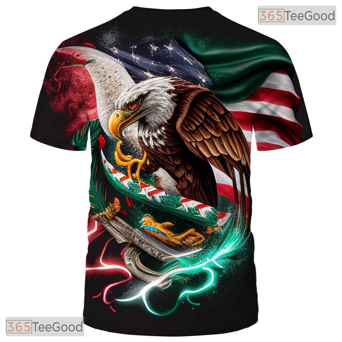 Brown Patriotic American Eagle USA Flag 3D Graphic Short Sleeve Unisex Shirt