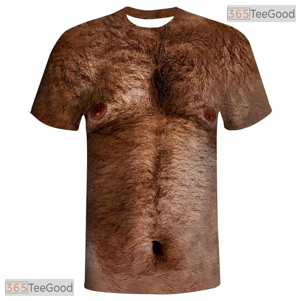 Funny Brown Muscle Chest Basketball 3D Printed Casual Short Sleeve Unisex Shirt