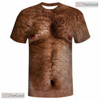 Funny Brown Muscle Chest Basketball 3D Printed Casual Short Sleeve Unisex Shirt