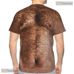 Funny Brown Muscle Chest Basketball 3D Printed Casual Short Sleeve Unisex Shirt