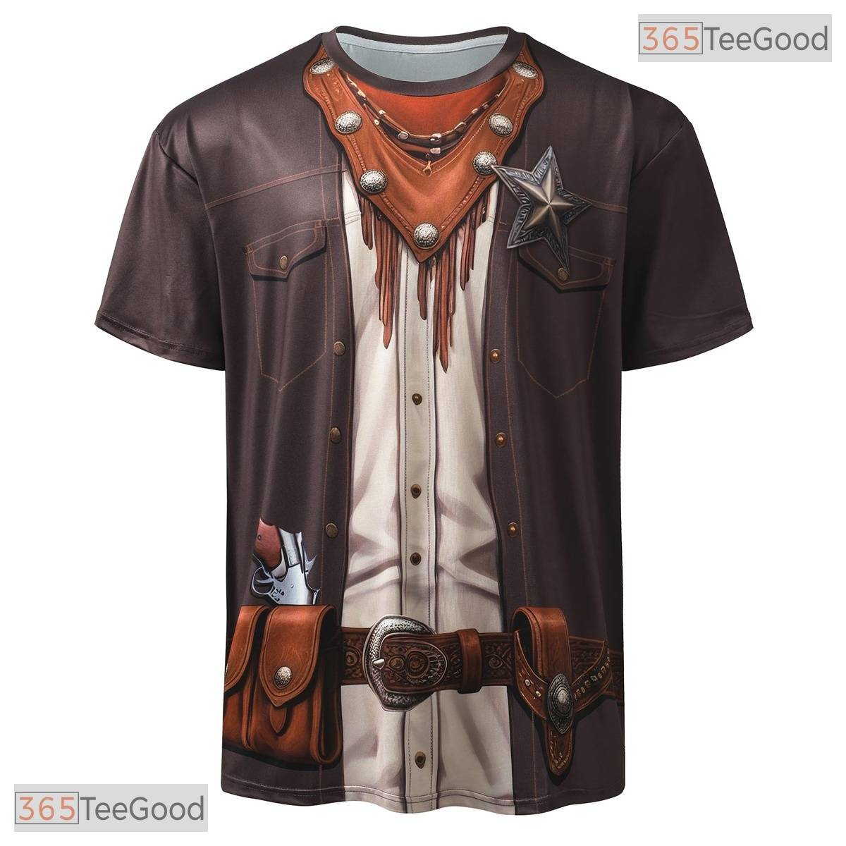 Brown Swashbuckler Pirate Costume Novelty Graphic 3D Printed Casual Unisex Tee Shirts