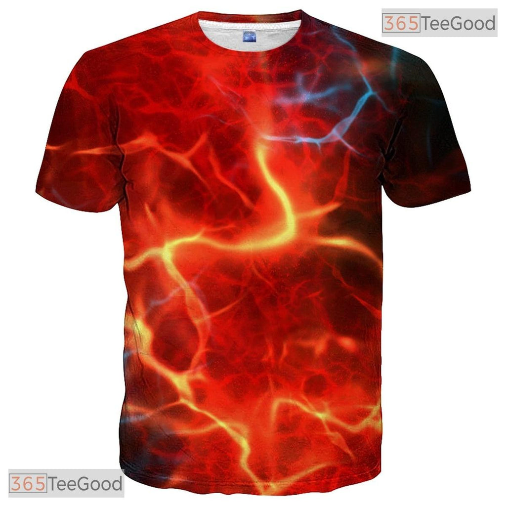Earthy Brown Abstract Graphic Pattern 3D Printed Casual Unisex Tee Shirt Tops