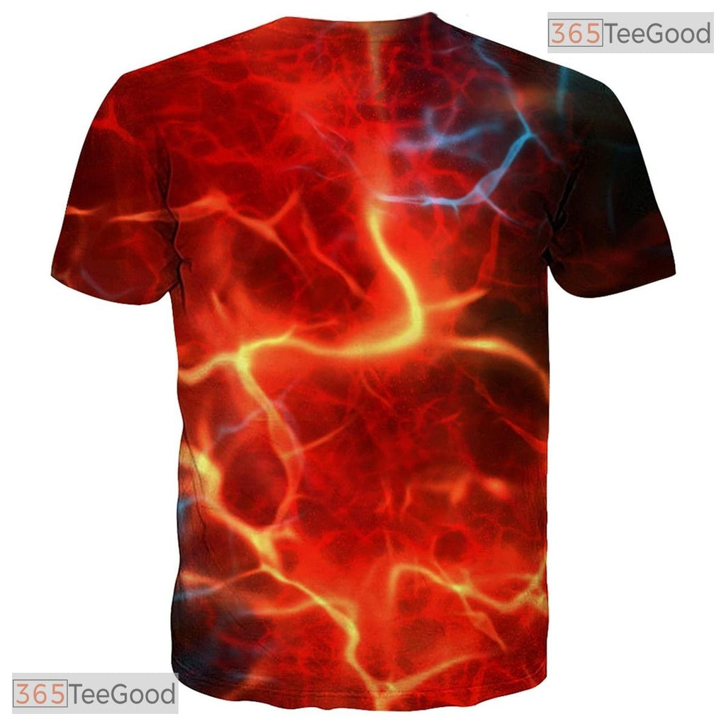 Earthy Brown Abstract Graphic Pattern 3D Printed Casual Unisex Tee Shirt Tops