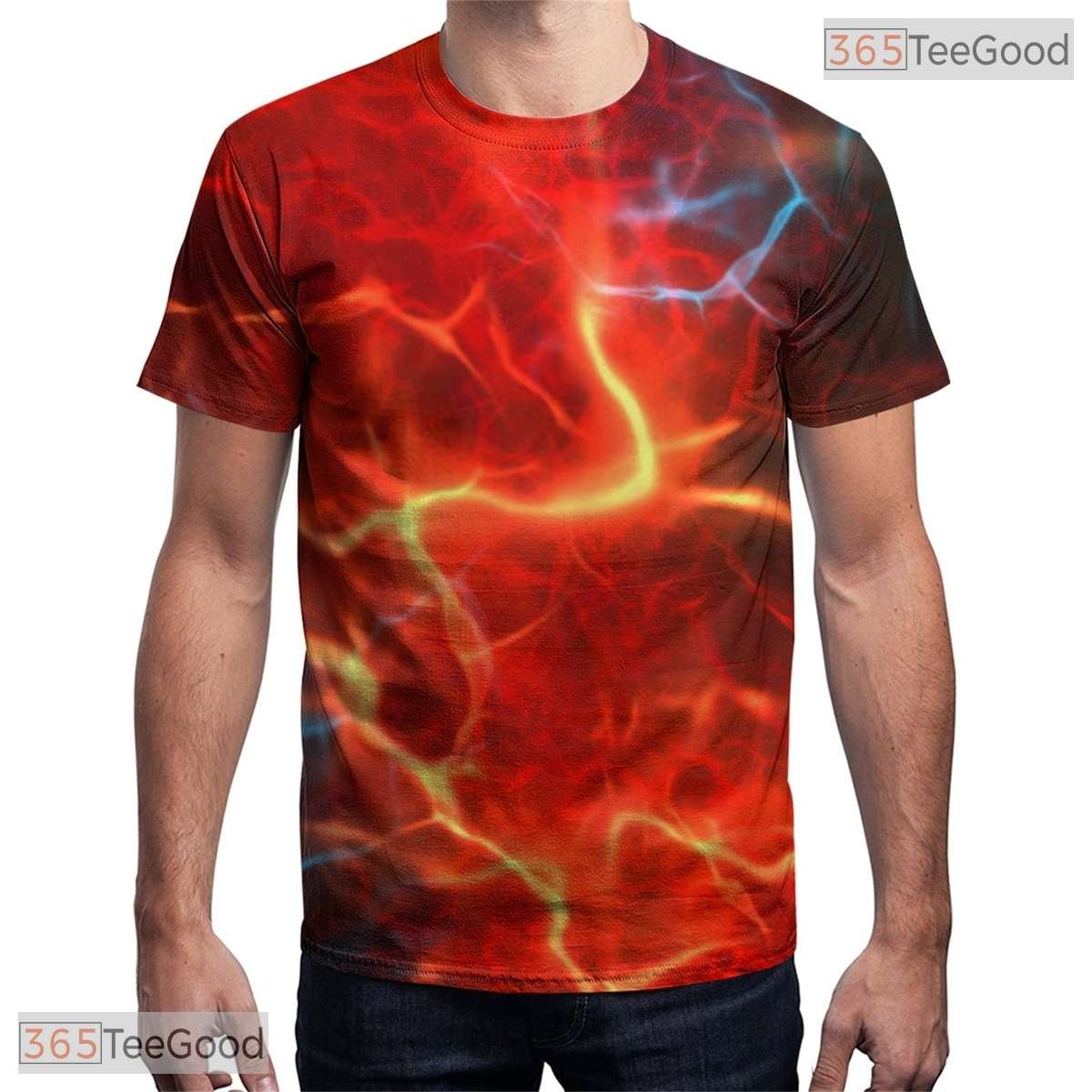 Earthy Brown Abstract Graphic Pattern 3D Printed Casual Unisex Tee Shirt Tops